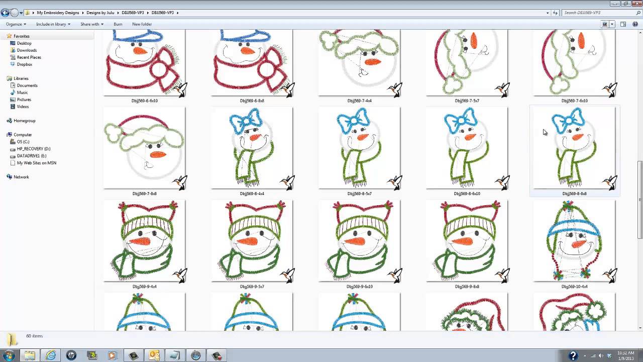 view embroidery files as icons